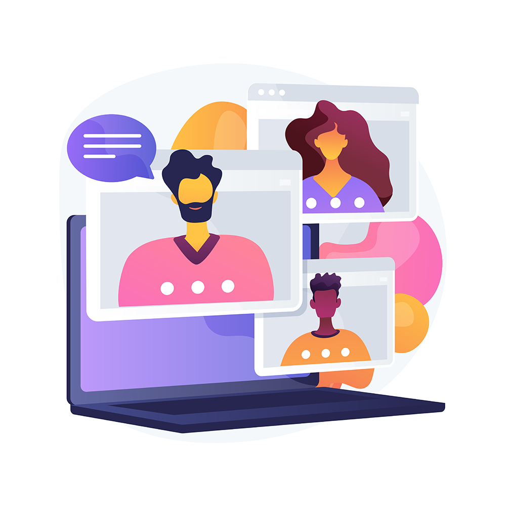 Online meetup abstract concept vector illustration. Online meetup abstract concept vector illustration. Conference call, join meetup group, video call online service, distance communication, informal meeting, members networking abstract metaphor.