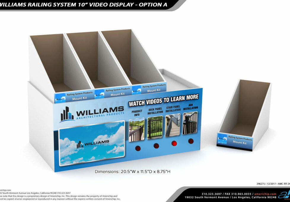 WILLIAMS-RAILING-SYSTEM-10-INCH-VIDEO-DISPLAY-OPTION-B-Lights